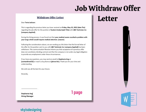 How to Craft a Professional Sample Email to Withdraw Job Offer